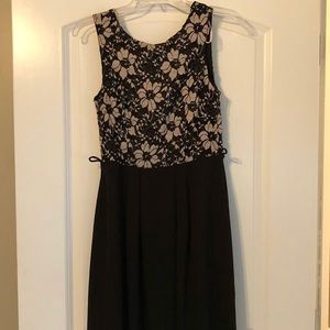 Black and white floral dress